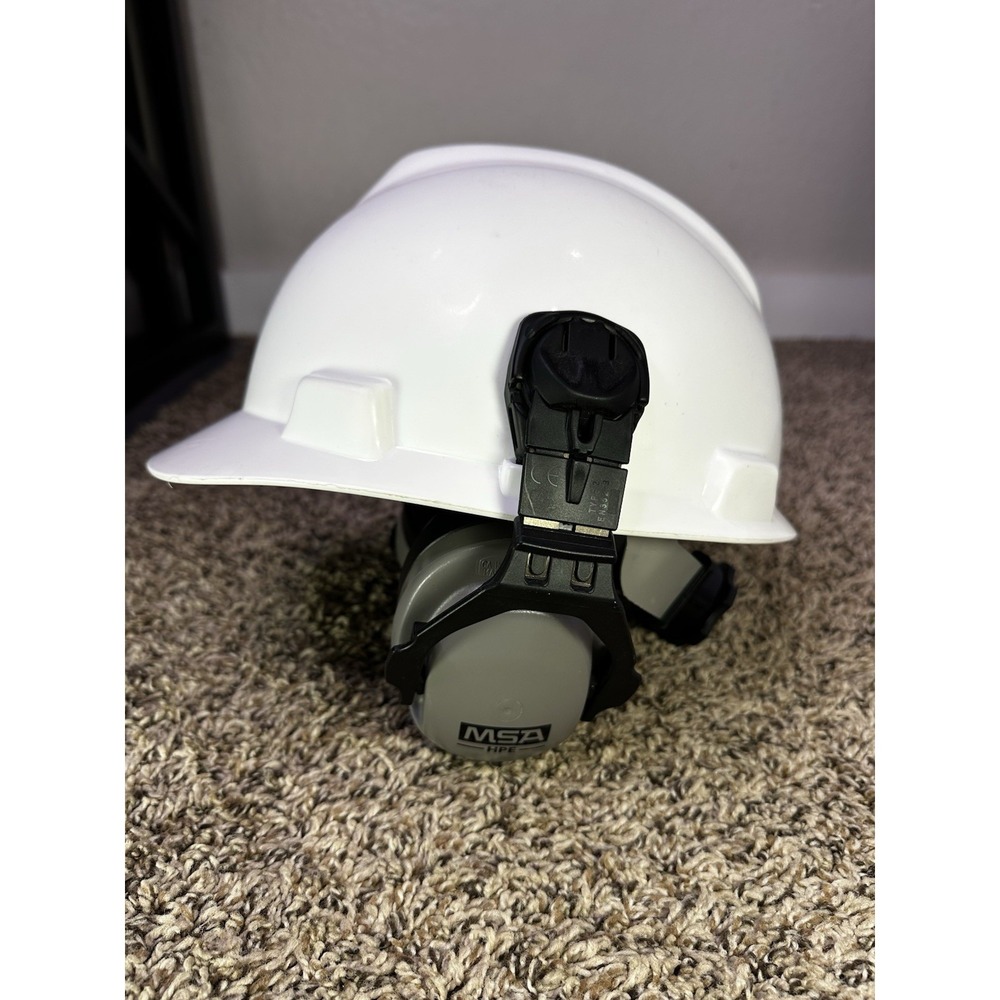 MSA White Protective Hard Hat Helmet Medium Type 1 Class E Construction Mining - Picture 5 of 7